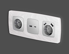 Лицевая панель розетки AMBRELLA VOLT OP4110 1