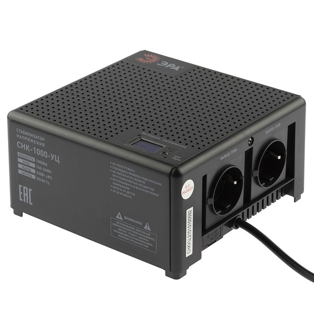 Стабилизатор напряжения ЭРА СНК-1000-УЦ Б0051110 Фото № 1