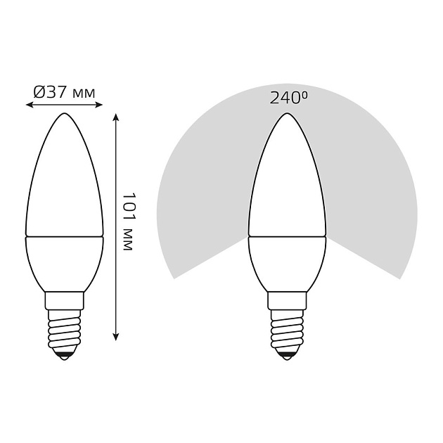 Лампа светодиодная Gauss E14 10W 3000K матовая 33110 Фото № 4