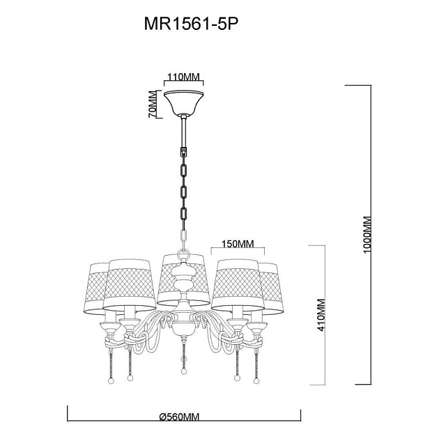Подвесная люстра MyFar Dana MR1561-5P изображение 5 Подвесная люстра MyFar Dana MR1561-5P Фото № 5