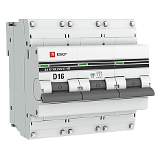 Автоматический выключатель 3P 16А (D) 10kA ВА 47-100 EKF PROxima mcb47100-3-16D-pro