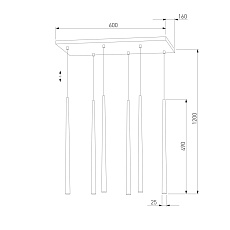 Подвесная люстра TK Lighting 6420 Piano Gold 1