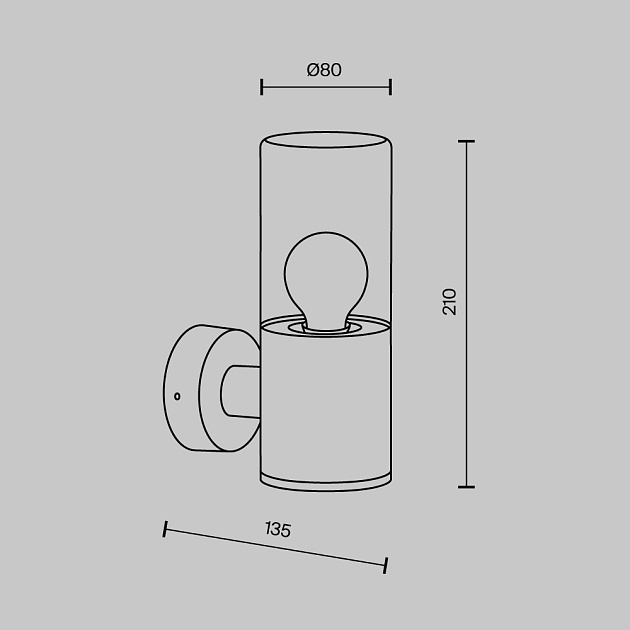 Уличный настенный светильник Maytoni Amas O432WL-01GF Фото № 2