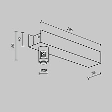 Основание настенное Wall для блока питания с вводом питания Maytoni Technical TRA155CW-BB-PT 3