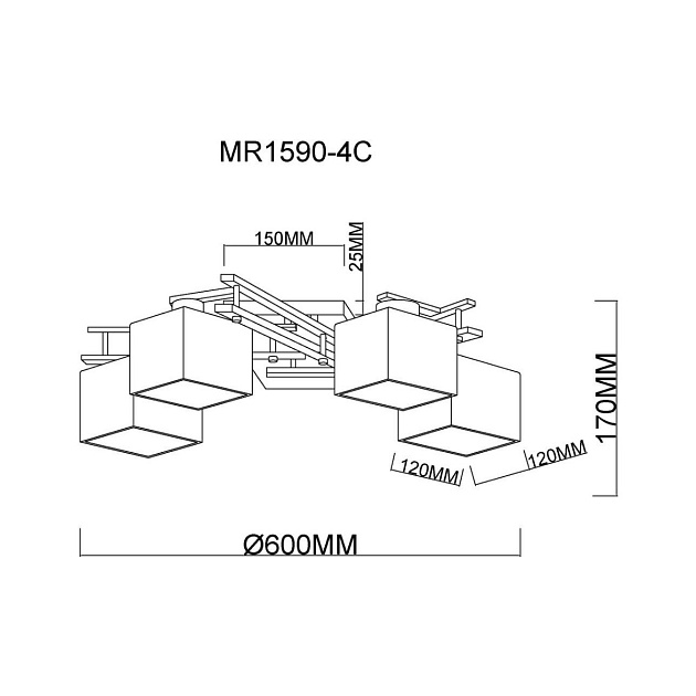 Потолочная люстра MyFar Bona MR1590-4C Фото № 6