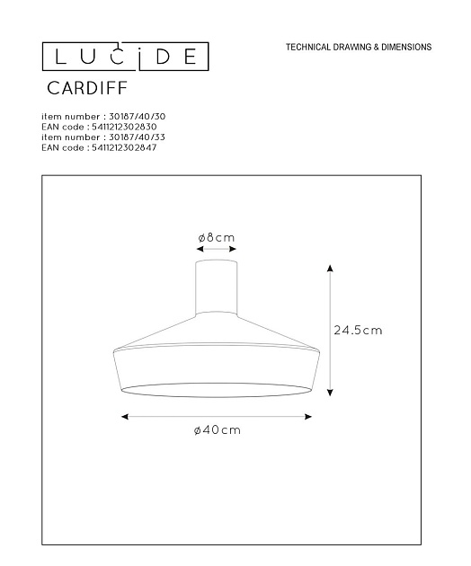 Потолочный светильник Lucide Cardiff 30187/40/30 Фото № 2