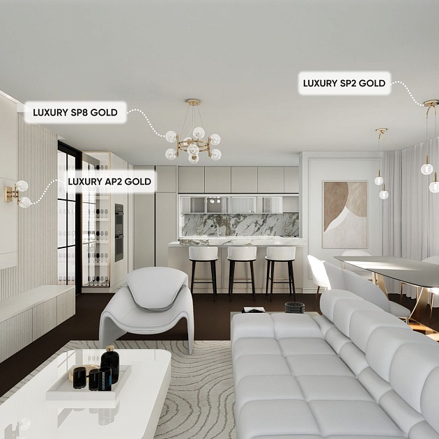 Подвесная люстра Crystal Lux Luxury SP8 Gold изображение 4 Подвесная люстра Crystal Lux Luxury SP8 Gold Фото № 4