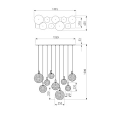 Подвесной светодиодный светильник Eurosvet Gemini 90353/9 хром 1