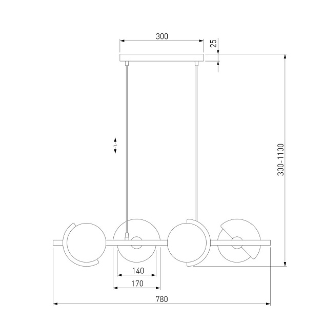 Подвесная люстра Eurosvet Moity 70149/4 черный/латунь изображение 2 Подвесная люстра Eurosvet Moity 70149/4 черный/латунь Фото № 2