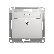 Выключатель одноклавишный карточный Systeme Electric Glossa 10A 250V алюминий GSL000369