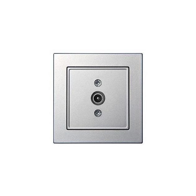 ТВ-розетка проходная Liregus Epsilon серебро 28-1822 Фото № 1