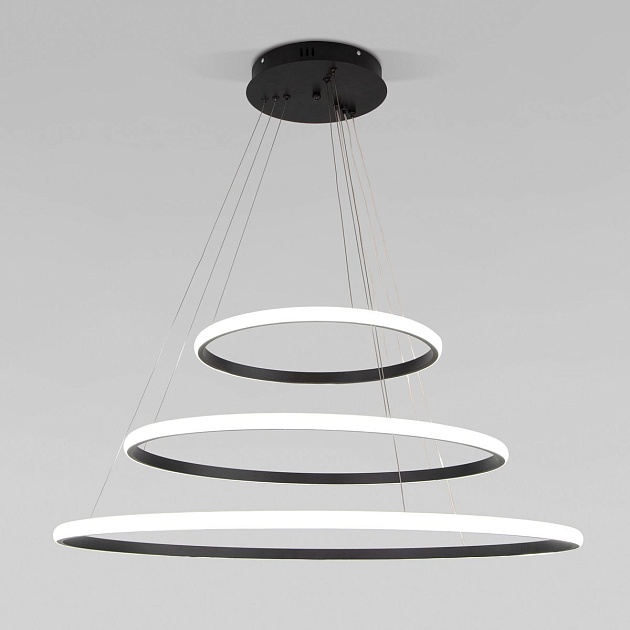 Подвесной светодиодный светильник Eurosvet Collars 90264/3 черный изображение 6 Подвесной светодиодный светильник Eurosvet Collars 90264/3 черный Фото № 6