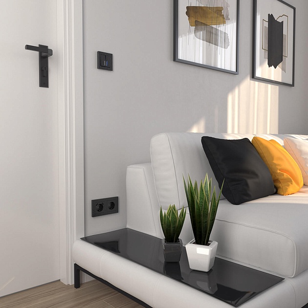 Розетка Werkel Hammer с заземлением черный W1271008 4690389162596 Фото № 3