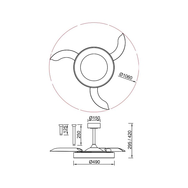 Люстра-вентилятор Mantra NISEKO FAN M 9091 Фото № 2