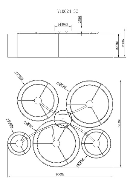 Потолочная люстра Moderli Room V10624-5C Фото № 2