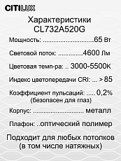 Потолочный светодиодный светильник Citilux Стратус Смарт CL732A520G 2