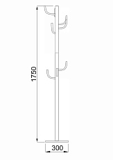 Напольная вешалка AksHome Cactus белый, металл 77636 1