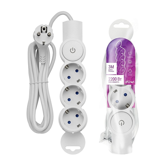 Удлинитель Duwi 3гн 3м с/з 32008 3 изображение 2 Удлинитель Duwi 3гн 3м с/з 32008 3 Фото № 2