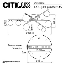 Потолочная люстра Citilux Glob CL209291 2