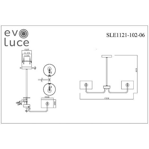 Потолочная люстра Evoluce Aerin SLE1121-102-06 Фото № 2