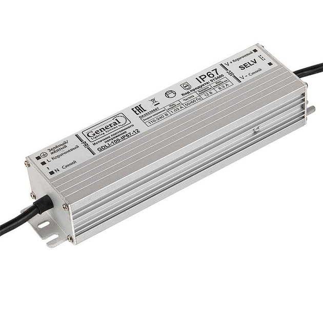 Драйвер светодиодный General GDLI-100-IP67-12 Фото № 1