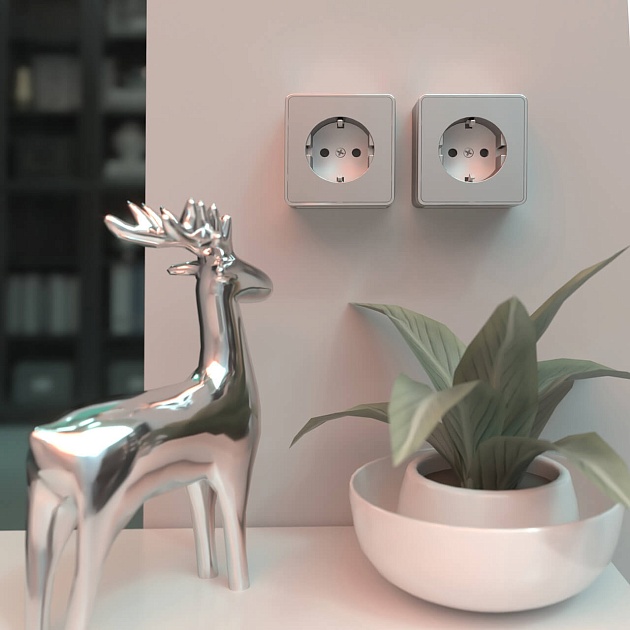 Розетка с заземлением Werkel Gallant серебряный W5071006 4690389167157 изображение 2 Розетка с заземлением Werkel Gallant серебряный W5071006 4690389167157 Фото № 2