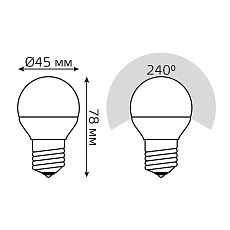 Лампа светодиодная диммируемая Gauss E27 7W 3000K матовая 105102107-S 1