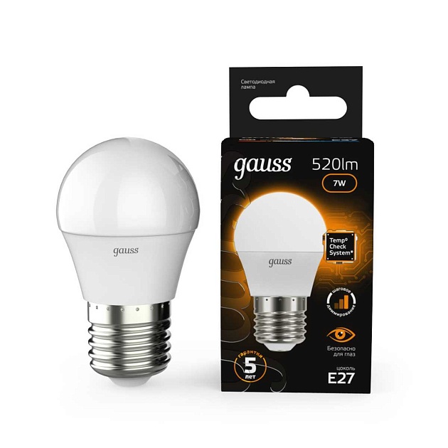 Лампа светодиодная Gauss E27 6.5W 3000K матовая 105102107 изображение 7 Лампа светодиодная Gauss E27 6.5W 3000K матовая 105102107 Фото № 7