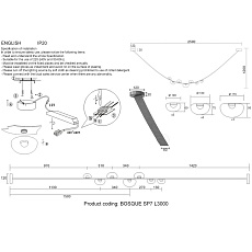 Подвесной светильник Crystal Lux BOSQUE SP7 L3000 BROWN/TRANSPARENT 1
