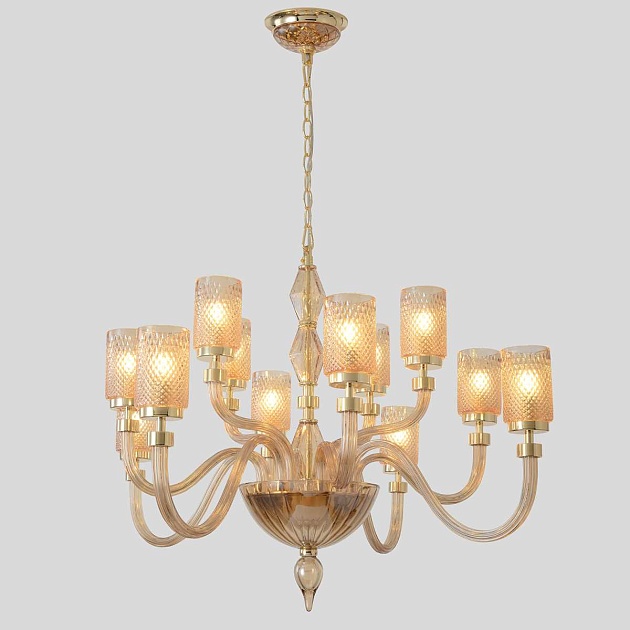 Подвесная люстра Crystal Lux SILVESTRO SP12 AMBER Фото № 2