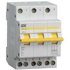 Выключатель-разъединитель трехпозиционный ВРТ-63 3P 40А IEK MPR10-3-040