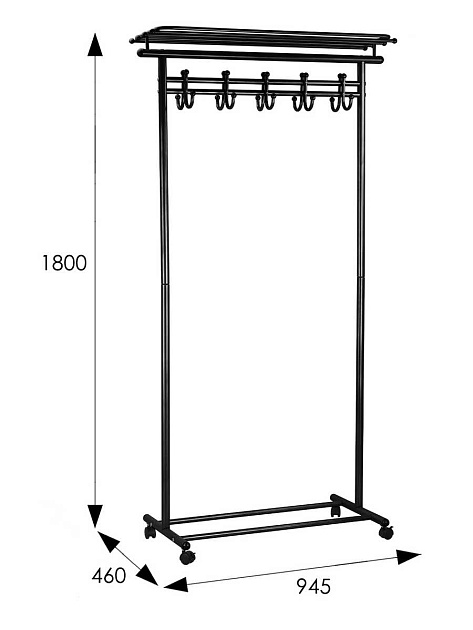 Гардеробная вешалка на колесах Мебелик М 9 008295 Фото № 3