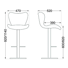 Барный стул AksHome Mist светло-серый, ткань 58829 1