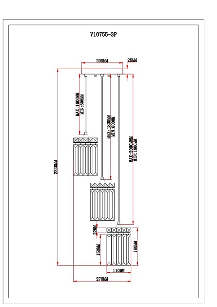 Подвесная люстра Moderli Levi V10755-3P Фото № 2