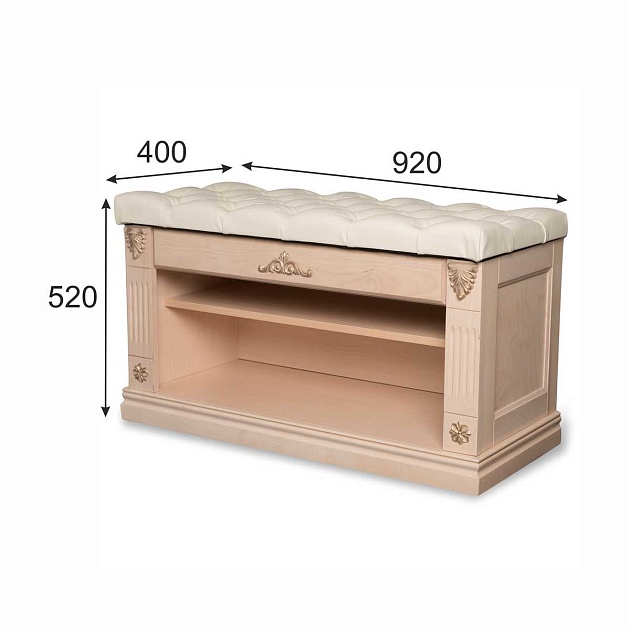 Обувница Мебелик Сильвия молочный/белый ясень 000201 Фото № 3