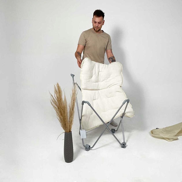 Складной стул AksHome Maggy белый, искусственный мех 86919 изображение 7 Складной стул AksHome Maggy белый, искусственный мех 86919 Фото № 7