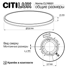 Потолочный светодиодный светильник Citilux Norma CL748501 2