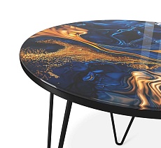 Журнальный стол Sheffilton SHT-CT27 синий сапфир/черный муар 4007482114 2