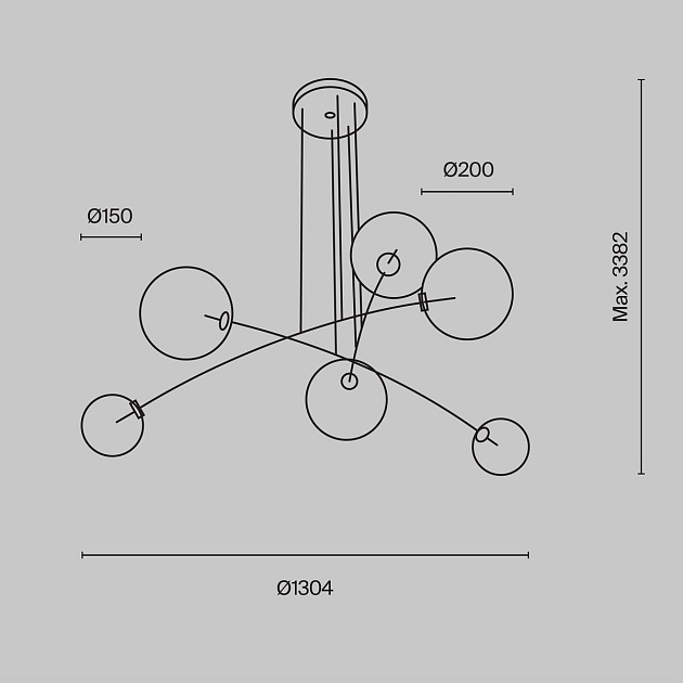 Подвесная люстра Maytoni Mood MOD172PL-06BS Фото № 2