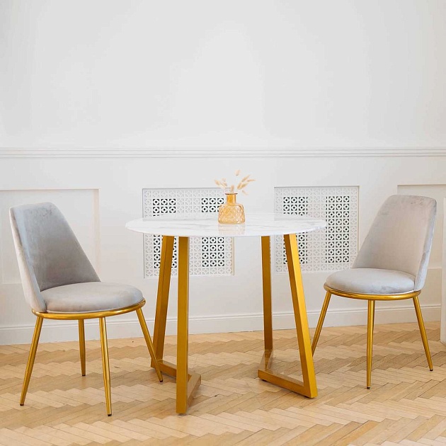 Кухонный стол AksHome Goldie мрамор, закаленное стекло 79603 изображение 7 Кухонный стол AksHome Goldie мрамор, закаленное стекло 79603 Фото № 7