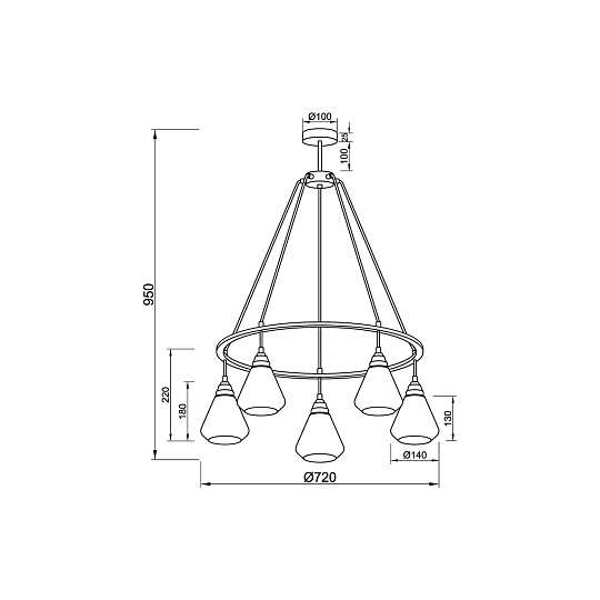 Подвесная люстра Vele Luce Norina VL5842P05 Фото № 5