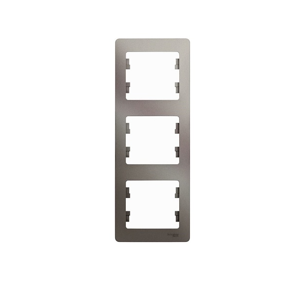 Рамка 3-постовая Systeme Electric Glossa платина GSL001207 Фото № 1