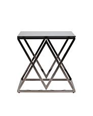 Журнальный стол Stool Group Инсигния 55*55 черное стекло/сталь тёмный хром УТ000001970 4