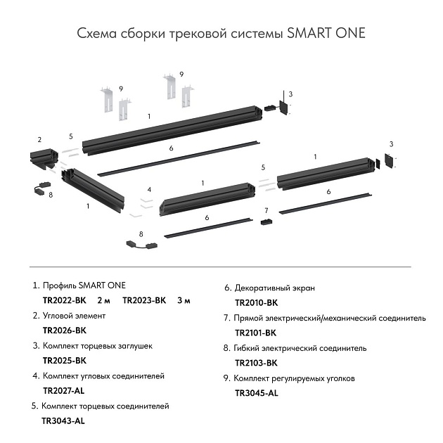 Экран для шинопровода Denkirs Smart Base TR2010-BK Фото № 3