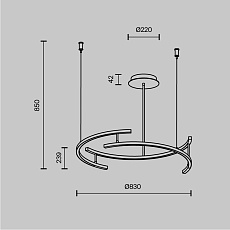 Подвесной светодиодный светильник Maytoni Line MOD016PL-L52BK 1