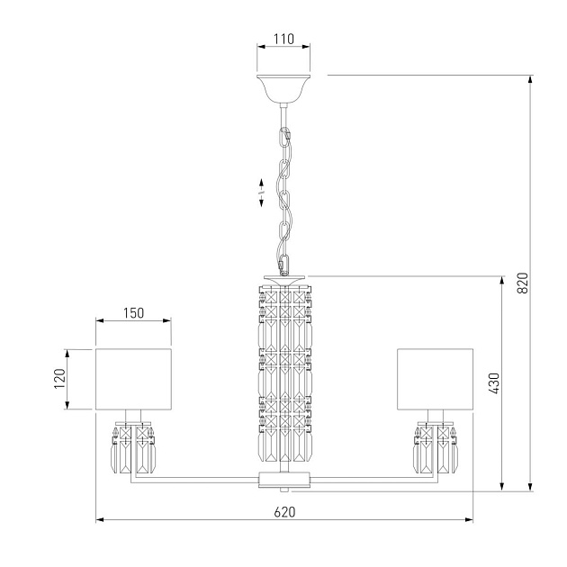 Подвесная люстра Eurosvet Zaffiro 10099/5 хром изображение 2 Подвесная люстра Eurosvet Zaffiro 10099/5 хром Фото № 2