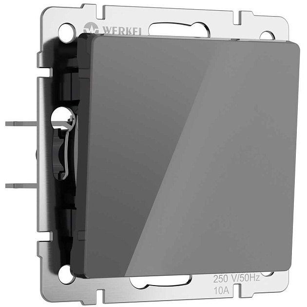Выключатель Werkel одноклавишный графит акрил W1110044 4690389197406 Фото № 1