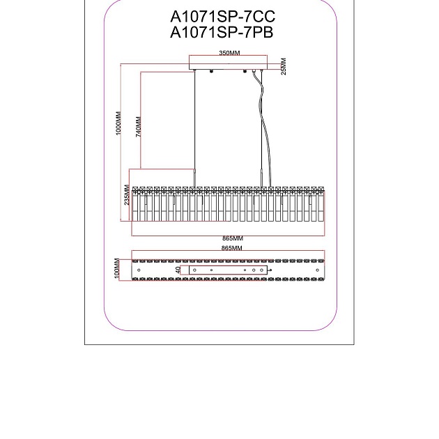 Подвесной светильник Arte Lamp Mayotte A1071SP-7PB Фото № 2
