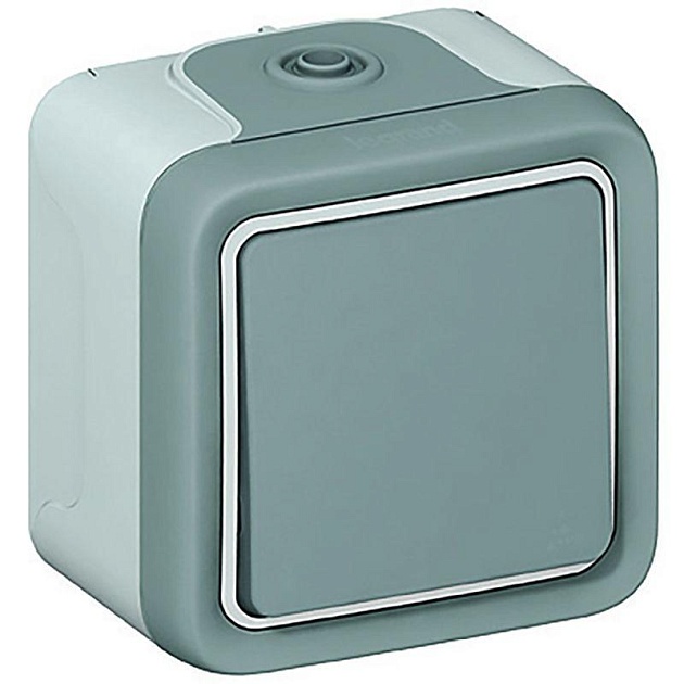 Выключатель кнопочный Legrand Plexo 10A 250V серый 069720 Фото № 1