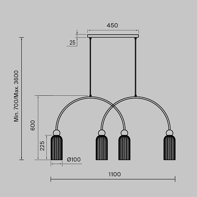 Подвесной светильник Maytoni Antic MOD302PL-04GR Фото № 2